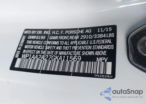 2016 Porsche Cayenne из США, поврежденный, VIN WP1AA2A27GKA11569